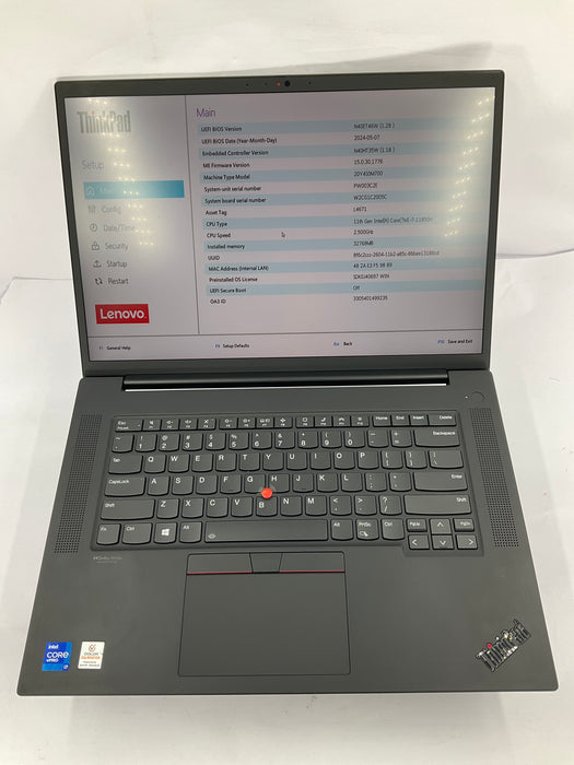 Lenovo Thinkpad P1 Gen 4 16" Core i7-11850H 2TB 32GB A W11P RTX 3070 *READ*