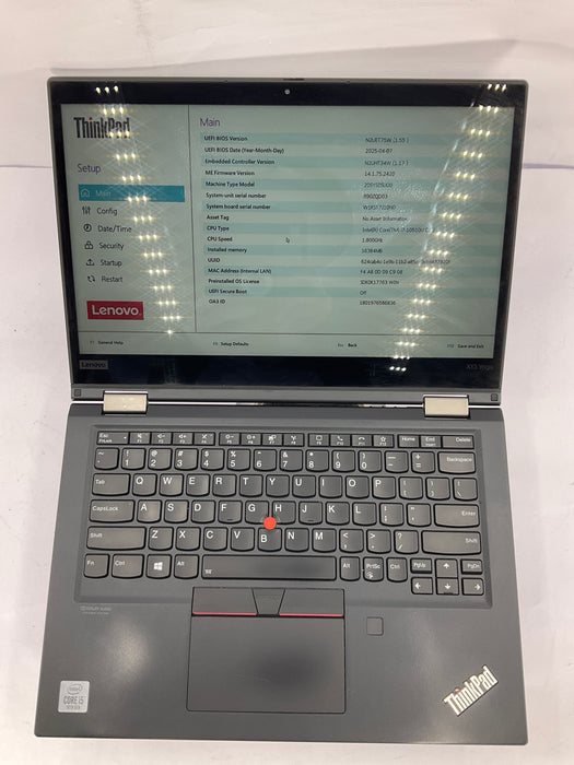 Lenovo ThinkPad X13 Yoga Gen 1 13" Touch Core i7-10510U 256GB 16GB B Win 11 Pro