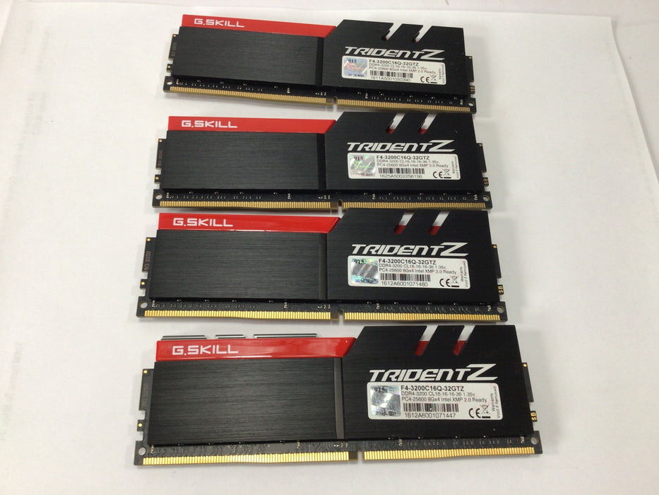 G.SKILL TridentZ Series 32GB (4x 8GB) DDR4 3200 (PC4 25600) Desktop Memory F4-3200C16Q-32GTZ
