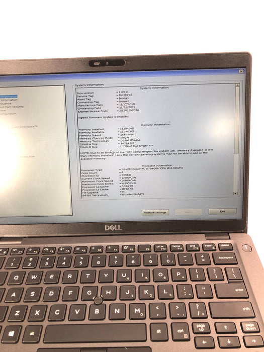 Dell Latitude 5401 14" Intel Core i5-9400H 256GB SSD 16GB RAM Win 11 Pro