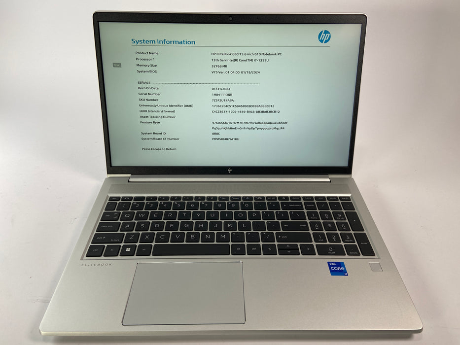 Hp EliteBook 650 G10 15.6" Intel Core i7-1355U 512GB SSD 32GB RAM A Win 11 Pro