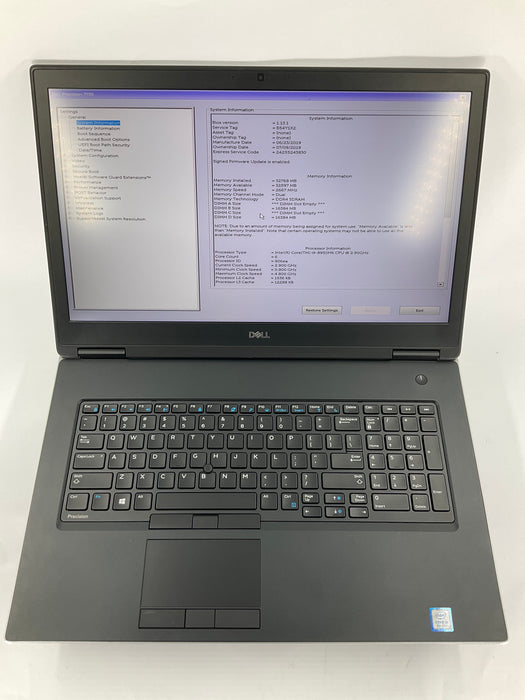 Dell Precision 7730 17.3" Core i9-8950HK 512GB 32GB Win 11 Pro P4200