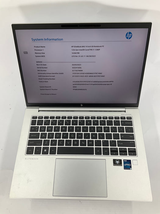 HP EliteBook 840 G9 14" Core i7-1280P 512GB 16GB B Win 11 Pro