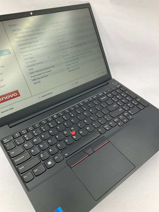 Lenovo ThinkPad E15 Gen 2 15.6" Core i5-1135G7 256GB 8GB B Win 11 Pro Bad Cmos