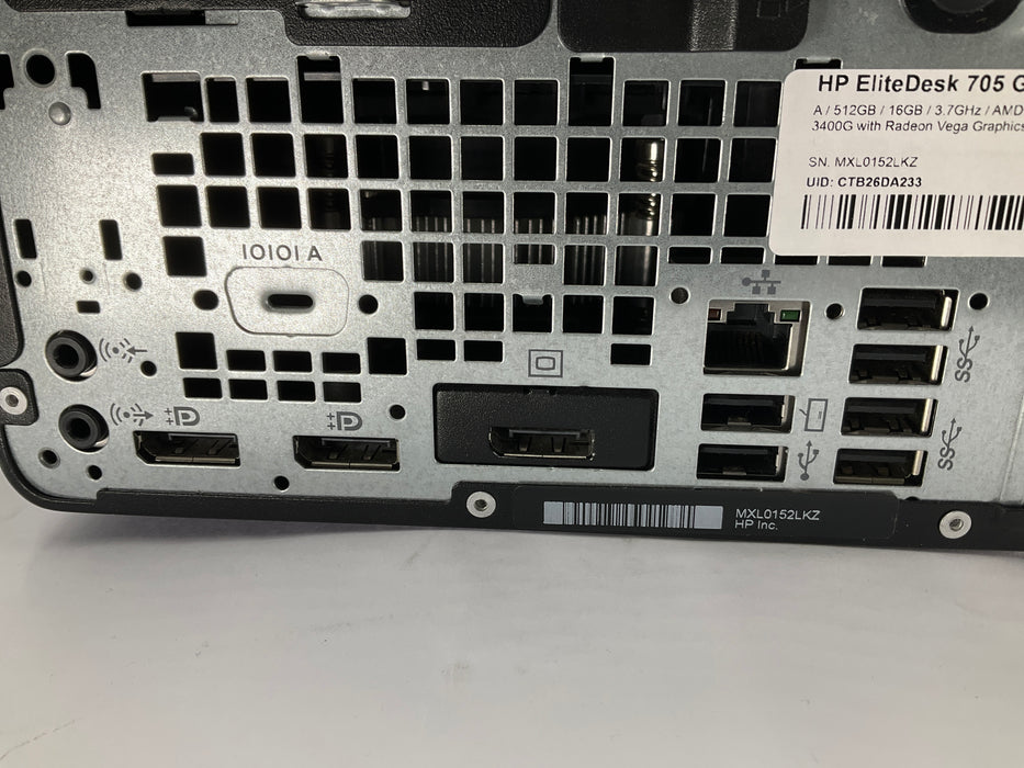HP EliteDesk 705 G5 SFF AMD Ryzen 5 Pro 3400G 512GB 16GB A Win 11 Pro