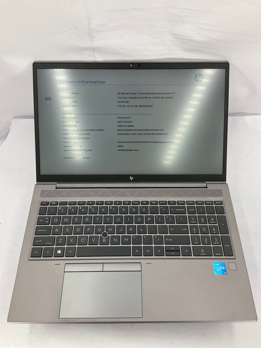 HP Zbook Firefly G8 15.6" Core i5-1145G7 256GB 16GB Win 11 Pro T500 *READ*