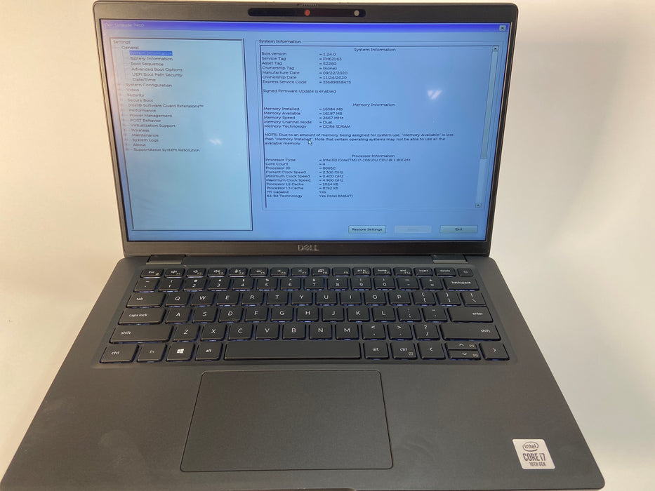 Dell Latitude 7410 14" Intel Core i7-10610U 512GB SSD 16GB RAM Win 11 Pro