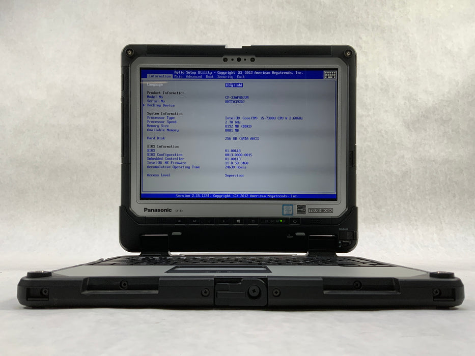 Panasonic Toughbook CF-33 12" Rugged Laptop Intel Core i5-7300U 256GB SSD 8GB RAM A Win 10 Pro