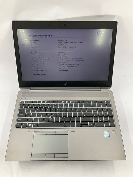 HP ZBook 15 G6 15.6" Core i7-9850H 256GB 32GB B Win 11 Pro