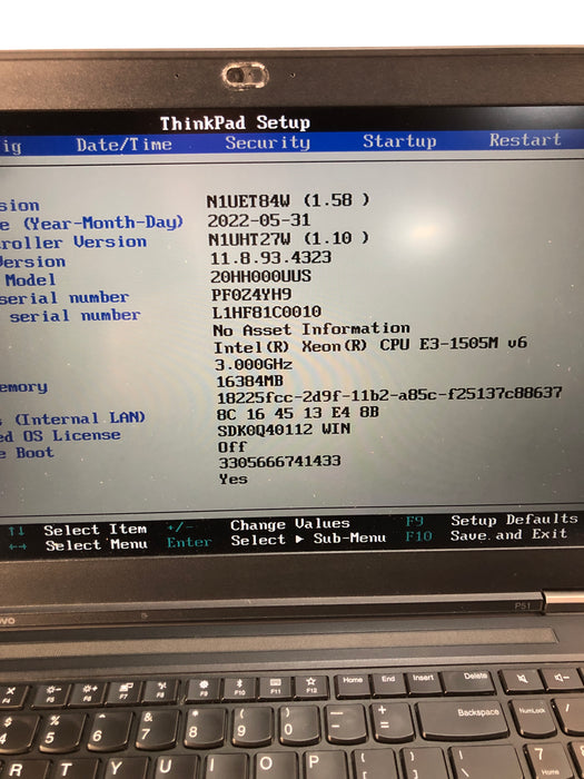 Lenovo ThinkPad P51 Type 20HH 15.6" Intel Xeon E3-1505M v6 256GB SSD 16GB RAM Win 11 Pro