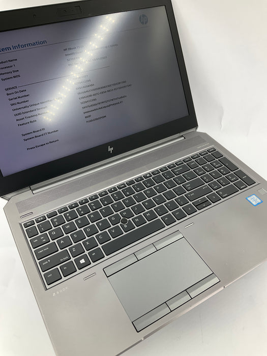 HP ZBook 15 G6 15.6" Core i7-9850H 256GB 32GB B Win 11 Pro T1000