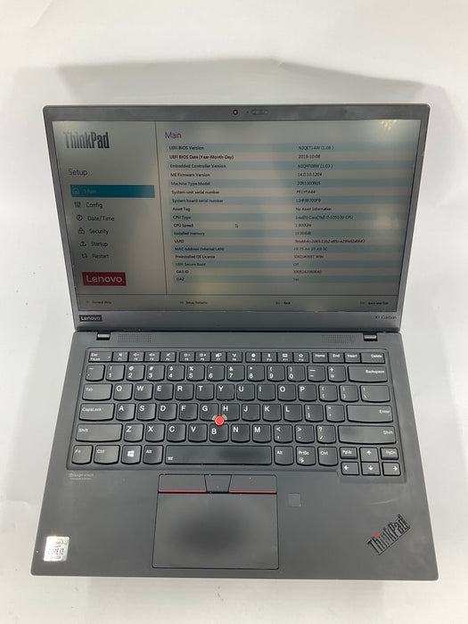 Lenovo ThinkPad X1 Carbon 7th Gen 14" Core i7-10510U 512GB 16GB B Win 11 Pro