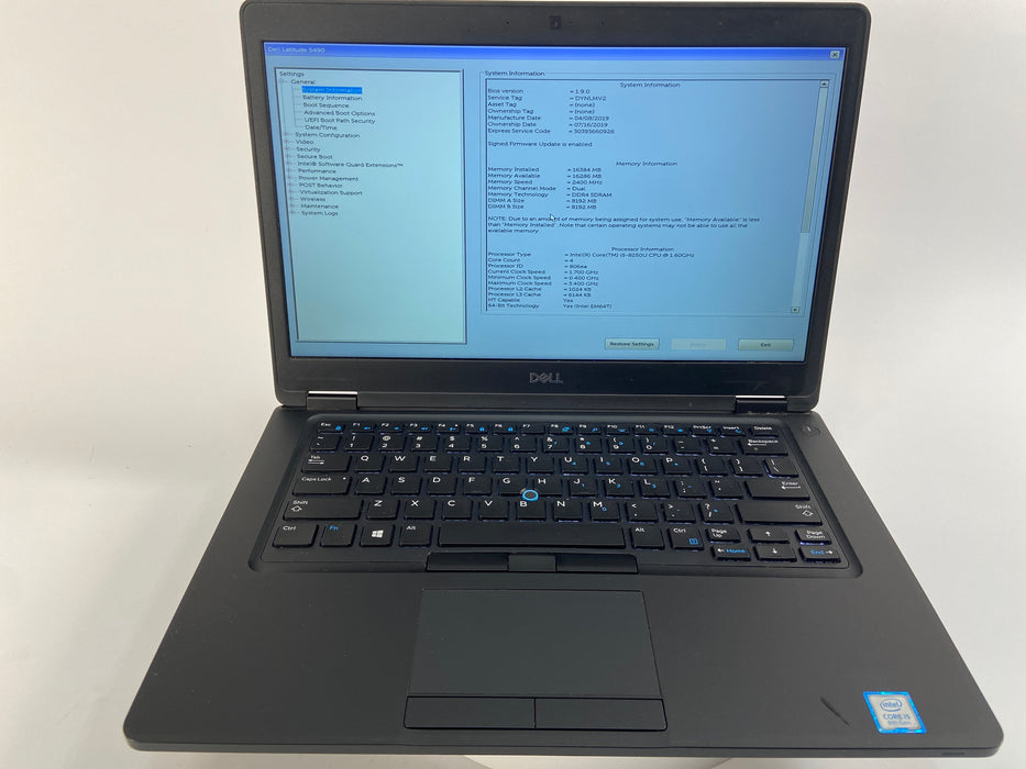 Dell Latitude 5490 14" Intel Core i5-8250U 512GB SSD 16GB RAM Win 11 Pro