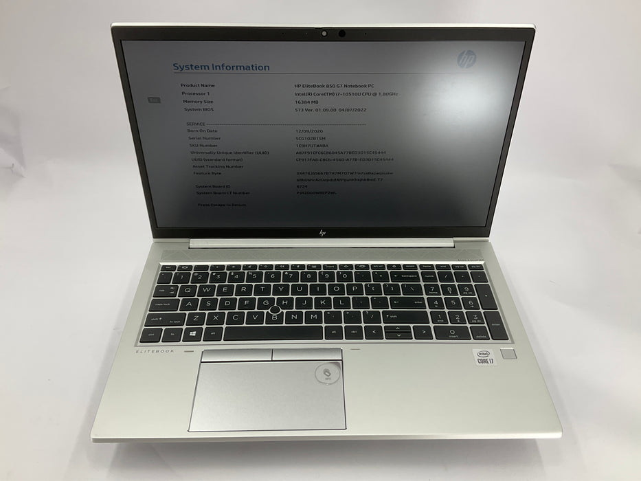 HP EliteBook 850 G7 15.6" Core i7-10510U 256GB 16GB B Win 11 Pro