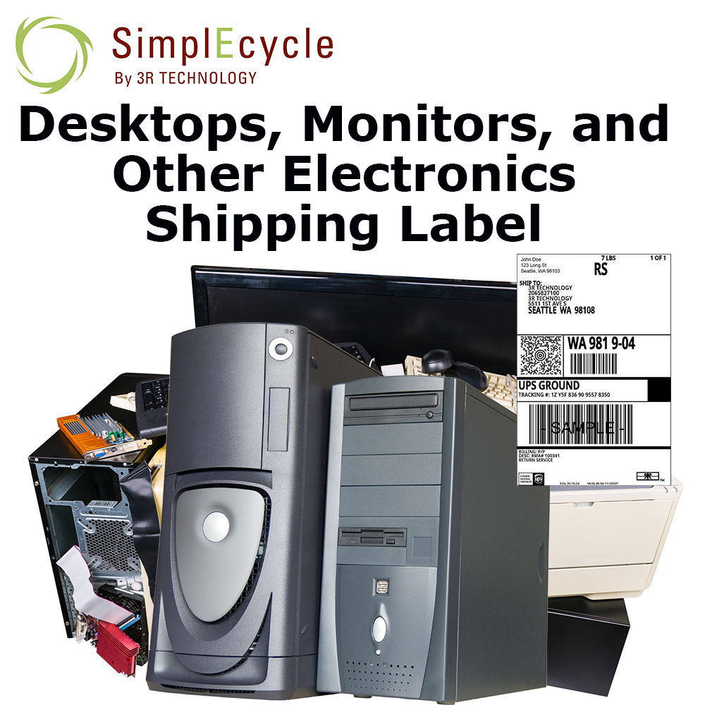 SimplEcycle Desktops, Monitors and Other Electronics Shipping Label ...